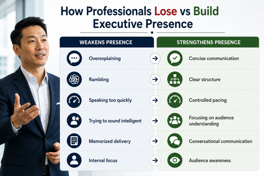 How to develop a more commanding presence when presenting and communicating