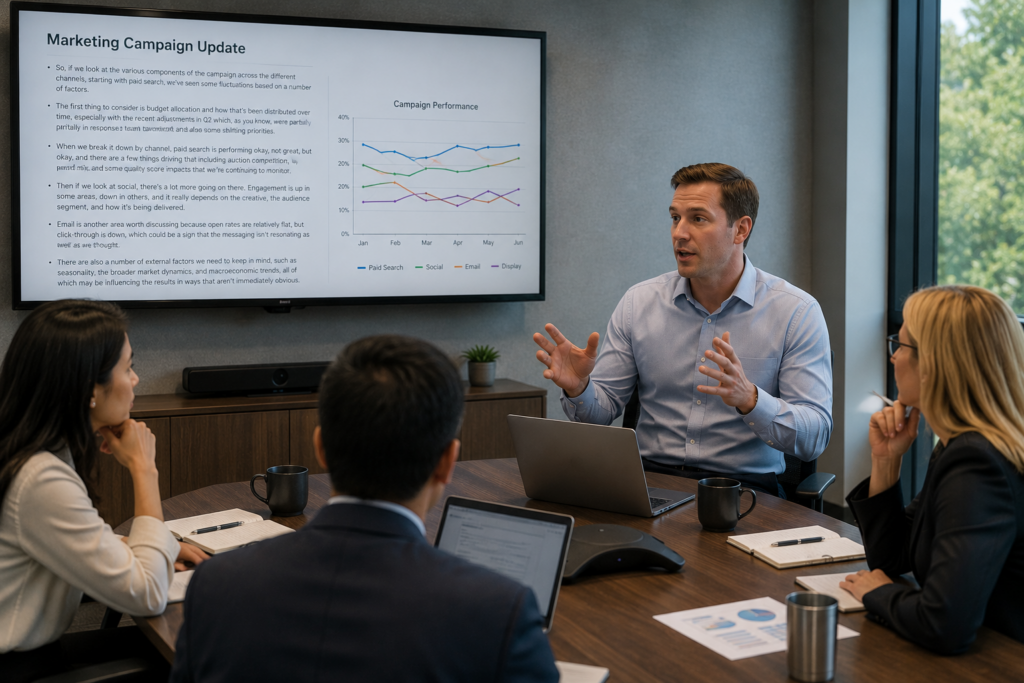Professional Struggling to Be Concise in a meeting